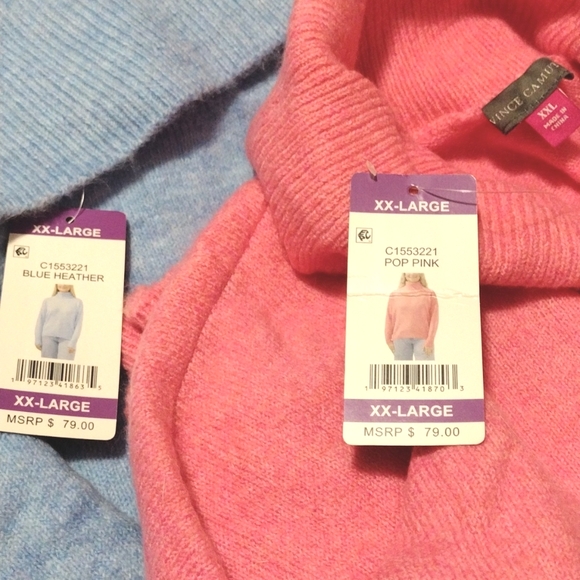 NWT🔥Vince Camuto Super Soft Turtleneck Sweater Pink or Blue Sz XXL - Picture 11 of 12